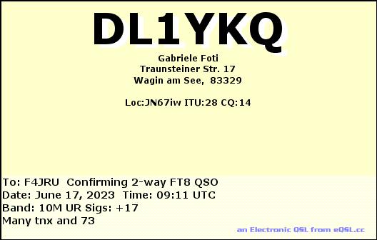 F4JRU_DL1YKQ_10M_FT8_20230617_0911