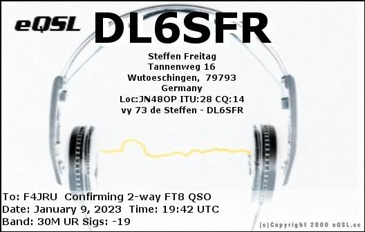F4JRU_DL6SFR_30M_FT8_20230109_1942
