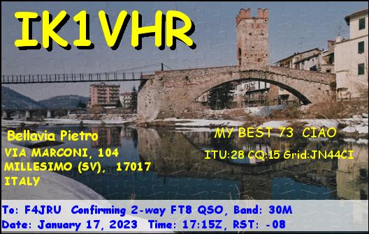 F4JRU_IK1VHR_30M_FT8_20230117_1715