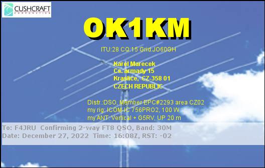 F4JRU_OK1KM_30M_FT8_20221227_1608
