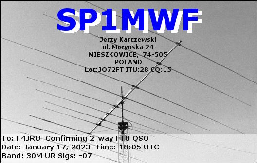 F4JRU_SP1MWF_30M_FT8_20230117_1805