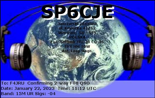 F4JRU_SP6CJE_15M_FT8_20230122_1112